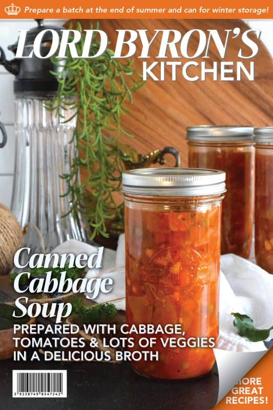 Once upon a time, there was a very popular diet called The Cabbage Soup diet. If you participated in that diet, I want you to know right away that this healthy Canned Cabbage Soup - even though it's really good for you - tastes so much better than that diet version! Loaded with veggies and prepared with a delicious broth, this soup is cozy, filling, and nutritious! Canning is completely optional! #cabbage #cabbagesoup #soup #vegetables #vegetarian #canning #canned #masonjar