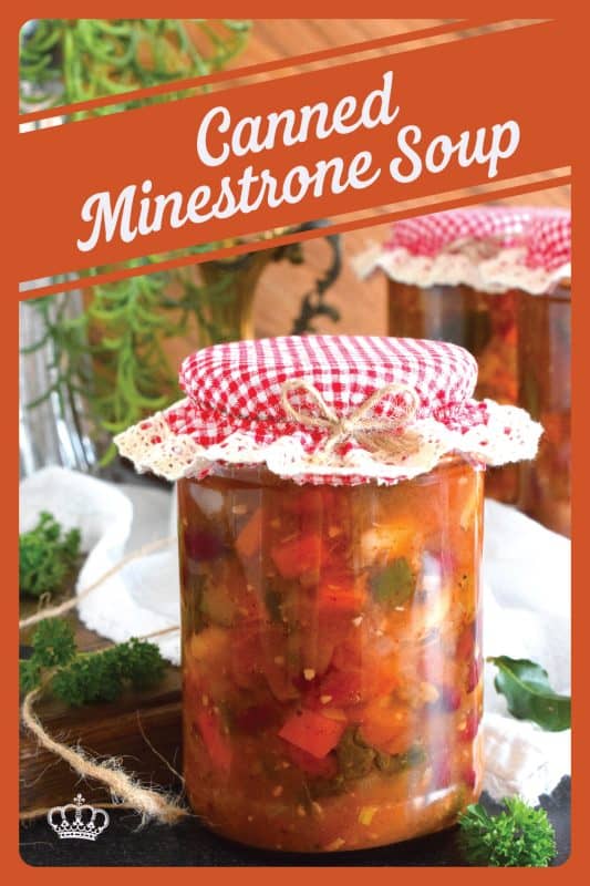This is a copycat version of Olive Garden's Minestrone Soup.  It is prepared for long-term storage employing the pressure canning method.  This delicious soup is loaded with vegetables and beans.  When reheating, pasta is added too!  This recipe can be prepared for immediate use if you are not looking to can for your pantry. #minestrone #soup #canning #preserving #pressurecanning #copycat #pantry #vegetarian
