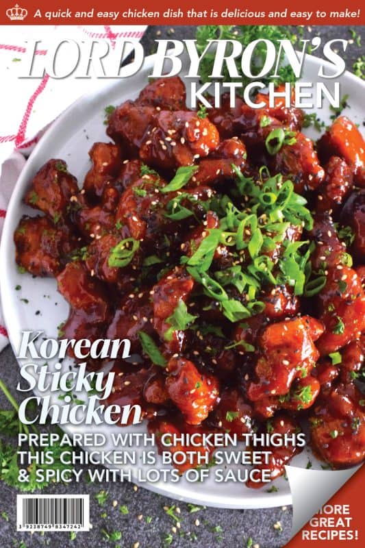 Korean Sticky Chicken is a crispy fried chicken in a thick, sweet, savoury, and spicy sauce; this recipe is most certainly for the sticky and spicy food lover. Prepared with a light and crispy coating and tossed in a quick, homemade sauce, this chicken is super flavourful! #gochujang #korean #sticky #spicy #chicken #friedchicken