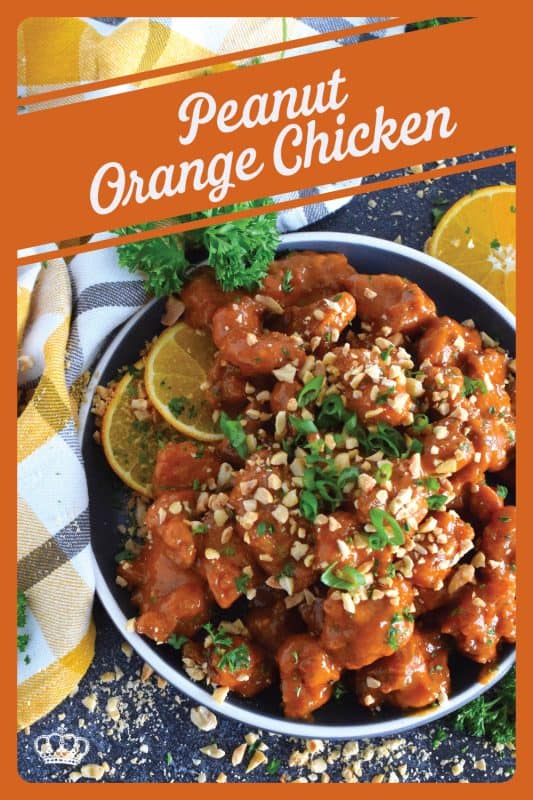 A quick and easy main perfect for a weeknight dinner at in busy household, this sweet and savoury Peanut Orange Chicken is ready to plate and serve in 45 minutes!  The bold flavours in this chicken should shine, so serve it with plain cooked rice and steamed broccoli! #peanut #orange #chicken #orangechicken #deepfried #friedchicken