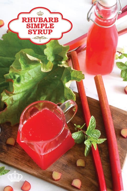A simple syrup, sometimes referred to as sugar syrup, is in its most basic form, a liquid sugar used to sweeten things like cocktails, fruit juice, and other beverages. But, you can easily add your favourite fruit to change simple syrup to extraordinary syrup – just like in the case of this Rhubarb Simple Syrup! #rhubarb #syrup #simplesyrup #cocktail #sugar