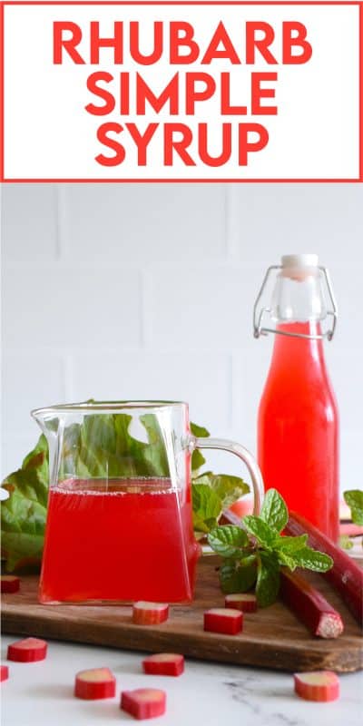 A simple syrup, sometimes referred to as sugar syrup, is in its most basic form, a liquid sugar used to sweeten things like cocktails, fruit juice, and other beverages. But, you can easily add your favourite fruit to change simple syrup to extraordinary syrup – just like in the case of this Rhubarb Simple Syrup! #rhubarb #syrup #simplesyrup #cocktail #sugar