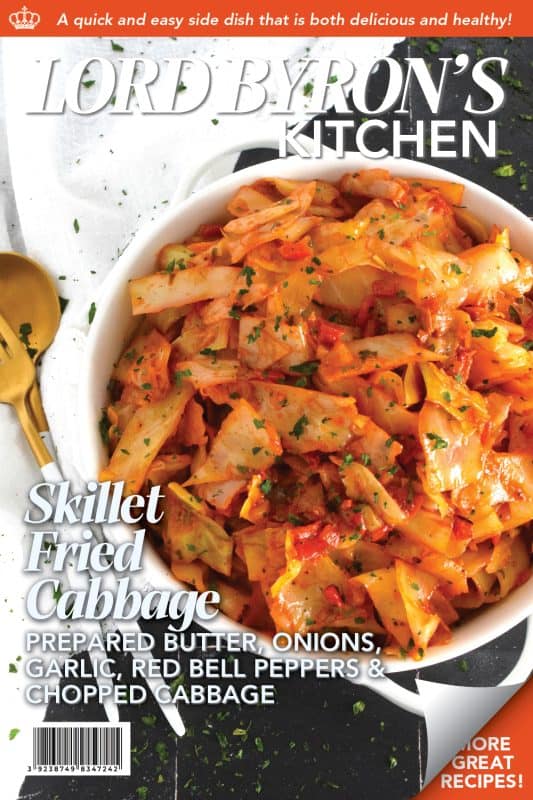 A healthy and delicious side, Skillet Fried Cabbage is super flavourful and uses the most basic ingredients to create a filling and hearty dish! Combining aromatics like onion and garlic with tomato paste and roasted bell peppers, guarantees a quick and easy weeknight side that everyone will love! #cabbage #skillet #fried #side #vegetarian