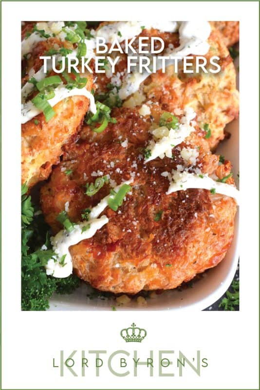 Healthy and protein-packed, these light and fluffy Baked Turkey Fritters are so easy to prepare! Loaded with green onions and cheddar cheese, these fritters can be served as a side or as a main paired with a simple side salad. Oh, and they're baked not fried! #turkey #leftover #fritters #bakednotfried #cookedturkey