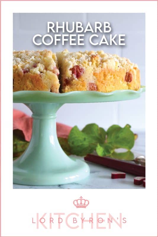With two whole cups of chopped rhubarb and a good amount of lemon zest, this Rhubarb Coffee Cake tastes tangy, sweet, and very refreshing. With a sweet walnut crumb topping, this is one cake that should be served with a hot tea or coffee. Perfect served with whipped cream for dessert, as an afternoon snack, or for a fancy brunch too! #rhubarb #fresh #coffeecake #cake