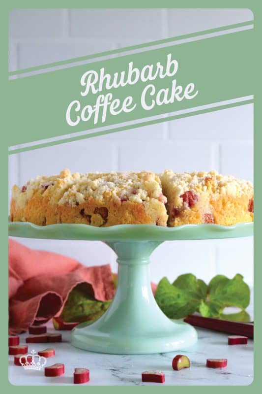 With two whole cups of chopped rhubarb and a good amount of lemon zest, this Rhubarb Coffee Cake tastes tangy, sweet, and very refreshing. With a sweet walnut crumb topping, this is one cake that should be served with a hot tea or coffee. Perfect served with whipped cream for dessert, as an afternoon snack, or for a fancy brunch too! #rhubarb #fresh #coffeecake #cake