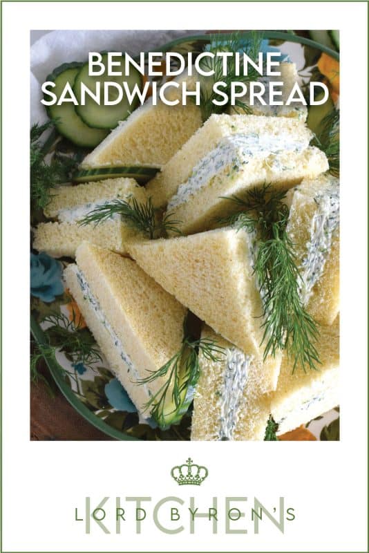 Invented near the end of the 19th century, Benedictine Sandwich Spread is made with finely grated cucumbers, cream cheese, mayonnaise, and fresh dill. It's delicious when spread liberally on tea sandwiches, but can also be used as a dip.  #benedictine #sandwich #spread #creamcheese #dill #cucumber #kentuckyderby