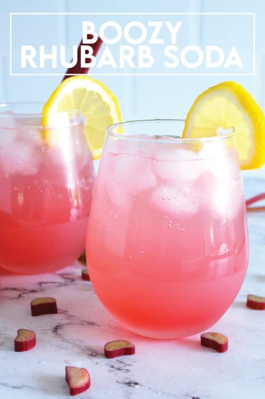 A tall glass of ice-cold rhubarb flavoured soda with a good splash of vodka is perfect for sipping on a hot summer day. Prepared with simple ingredients like sugary rhubarb syrup, vodka, and sparkling water, it’s sure to wake up your senses! When it comes to drinks suited for lounging in the backyard on a hot, summer day, nothing beats a Boozy Rhubarb Soda! #boozy #rhubarb #sparkling #soda #vodka