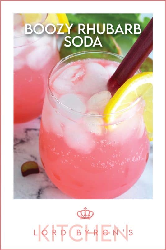 A tall glass of ice-cold rhubarb flavoured soda with a good splash of vodka is perfect for sipping on a hot summer day. Prepared with simple ingredients like sugary rhubarb syrup, vodka, and sparkling water, it’s sure to wake up your senses! When it comes to drinks suited for lounging in the backyard on a hot, summer day, nothing beats a Boozy Rhubarb Soda! #boozy #rhubarb #sparkling #soda #vodka