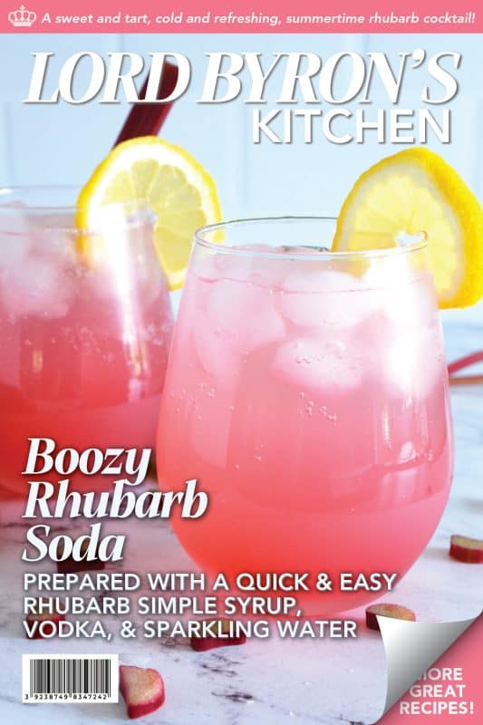 A tall glass of ice-cold rhubarb flavoured soda with a good splash of vodka is perfect for sipping on a hot summer day. Prepared with simple ingredients like sugary rhubarb syrup, vodka, and sparkling water, it’s sure to wake up your senses! When it comes to drinks suited for lounging in the backyard on a hot, summer day, nothing beats a Boozy Rhubarb Soda! #boozy #rhubarb #sparkling #soda #vodka