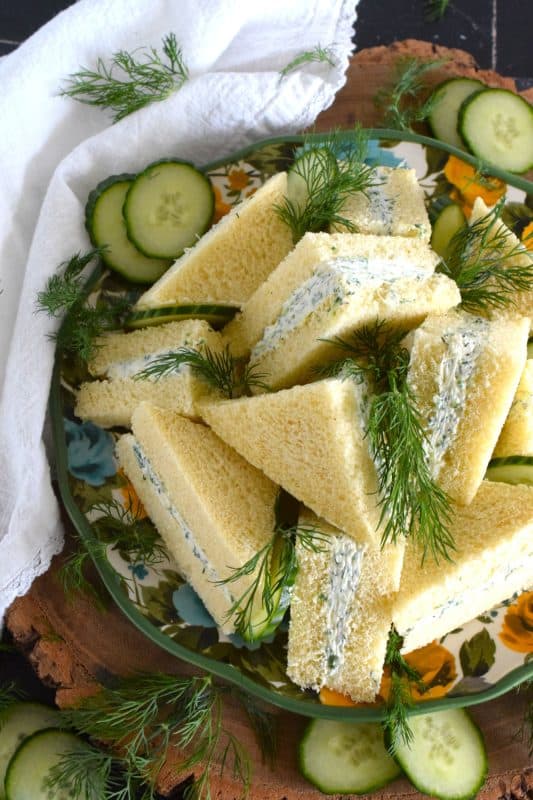 Invented near the end of the 19th century, Benedictine Sandwich Spread is made with finely grated cucumbers, cream cheese, mayonnaise, and fresh dill. It's delicious when spread liberally on tea sandwiches, but can also be used as a dip.  #benedictine #sandwich #spread #creamcheese #dill #cucumber #kentuckyderby