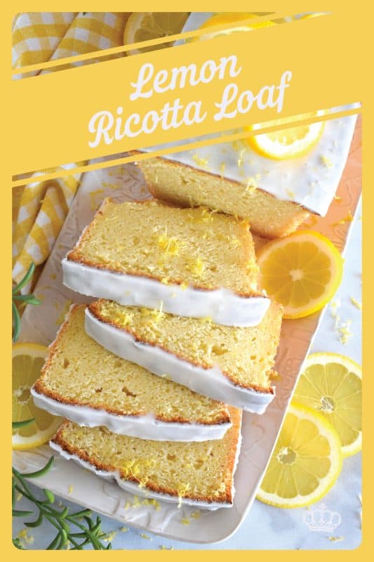 This light and fluffy Lemon Ricotta Loaf is loaded with lemony flavour which makes it perfect for springtime! The addition of the sweet glaze helps to balance the tartness of the lemon.  Prepared with a whole cup of ricotta, you just know this loaf is deliciously soft and moist! #lemon #cake #loaf #ricotta #glazed