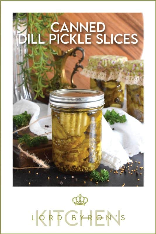 If your backyard garden is producing any cucumbers right now, then you'll want to make a batch of these Canned Dill Pickle Slices! You only need 10 cucumbers, but this recipe can be doubled or tripled depending on how many jars you want to make. These pickles keep their crispy, crunchy texture too! #dill #dillpickles #pickles #canned #slices #cucumber #canning #waterbath