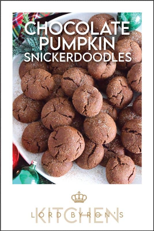Everyone loves the original snickerdoodle cookie, but this pumpkin version is even more delicious! Prepared with brown sugar and cocoa, the cookies are also packed with pumpkin spice seasoning blend and rolled with it and sugar, which gives the cookie that recognizable and familiar crinkly appearance. Chocolate Pumpkin Snickerdoodle Cookies are soft and chewy with slightly crispy outer edges. #pumpkin #pumpkinspice #snickerdoodle #cookies #chocolate #holiday