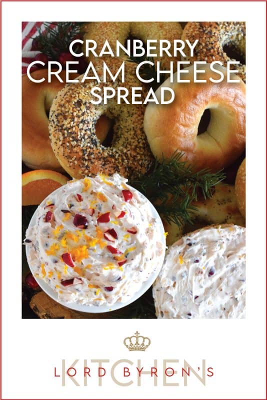 Smeared (shmeared?) liberally on toasted bagels or freshly made waffles, used as a dip when snacking on cheese and pretzels, or even as a frosting on your favourite spiced cake, this Cranberry Cream Cheese Spread will elevate them all! Made with orange zest, there is certainly no shortage of flavour here! #cranberry #cheese #creamcheese #dip #spread