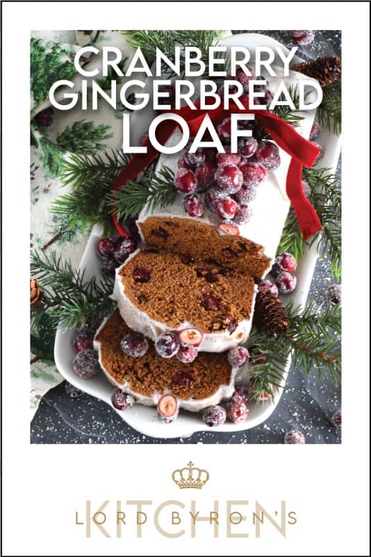 Cranberry Gingerbread Loaf is prepared with all of the gingerbread ingredients you’d expect, like molasses, brown sugar, and lots of warming ground spices such as cinnamon, nutmeg, allspice, cloves, and ginger which pair quite nicely with the moist tartness of fresh cranberries! #gingerbread #cranberry #cranberries #loaf #bread #cake