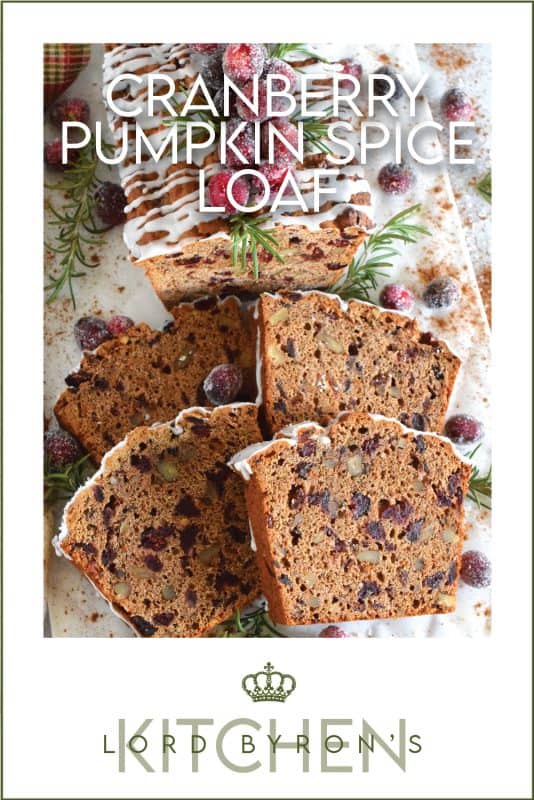 A thick slice of Cranberry Pumpkin Spice Loaf with a cup of hot tea is just the thing you need to boost your energy and spirits on a cold, autumn afternoon! Give me a good book, a comfortable chair, this loaf and some tea and I'm all set! Prepared with dried cranberries which has been soaked in strong tea, and loaded with pumpkin spice flavour, this loaf is both moist and delicious! #cranberries #cranberry #bread #loaf #pumpkin #pumpkinspice