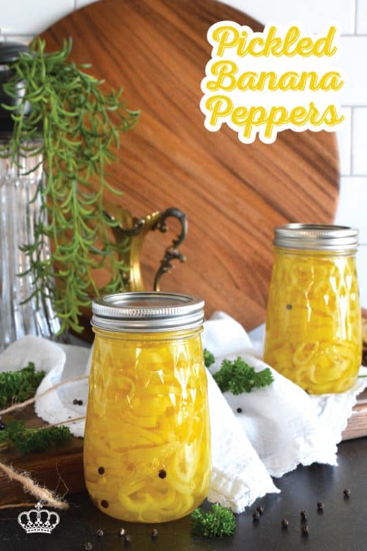 A very popular sandwich, sub, and pizza topping, Pickled Banana Peppers are very easy to make at home! No canning equipment or knowledge is needed here. These pepper rings are considered a quick pickle recipe. With so many ways to use these peppers, you might be making several jars of these this summer! #pickled #banana #peppers #pepperrings #quickpickle