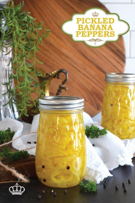 A very popular sandwich, sub, and pizza topping, Pickled Banana Peppers are very easy to make at home! No canning equipment or knowledge is needed here. These pepper rings are considered a quick pickle recipe. With so many ways to use these peppers, you might be making several jars of these this summer! #pickled #banana #peppers #pepperrings #quickpickle