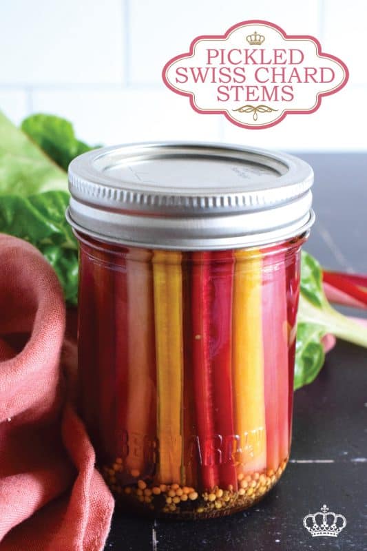 Oftentimes, swiss chard stems are discarded, but did you know you can pickle them and they retain a crunchy texture with a tangy, sweet, and vinegary flavour? I'm using rainbow swiss chard here, but any chard will do. Try wrapping one with salty ham for a quick charcuterie-like snack! #swisschard #stems #pickled #quickpickle #refridgerator