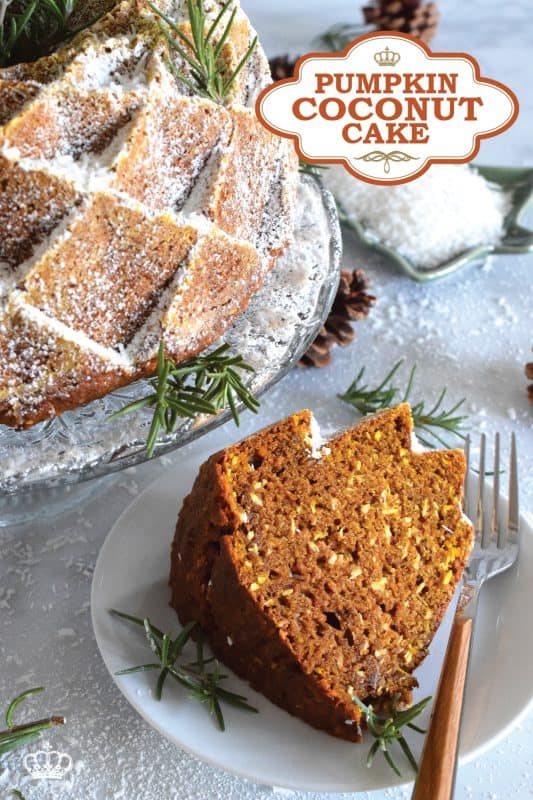 Super moist, and deliciously pumpkin flavoured, this Pumpkin Coconut Cake is a perfect dessert for the cooler months ahead. Pair this cake with your favourite hot beverage for a delightful chilly afternoon indulgence! #pumpkin #pumpkinspice #pumpkinpuree #cake