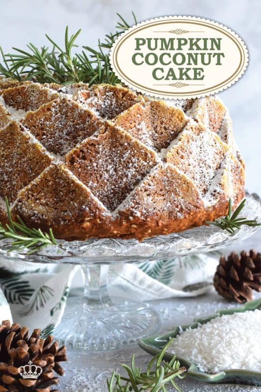 Super moist, and deliciously pumpkin flavoured, this Pumpkin Coconut Cake is a perfect dessert for the cooler months ahead. Pair this cake with your favourite hot beverage for a delightful chilly afternoon indulgence! #pumpkin #pumpkinspice #pumpkinpuree #cake