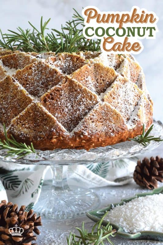 Super moist, and deliciously pumpkin flavoured, this Pumpkin Coconut Cake is a perfect dessert for the cooler months ahead. Pair this cake with your favourite hot beverage for a delightful chilly afternoon indulgence! #pumpkin #pumpkinspice #pumpkinpuree #cake