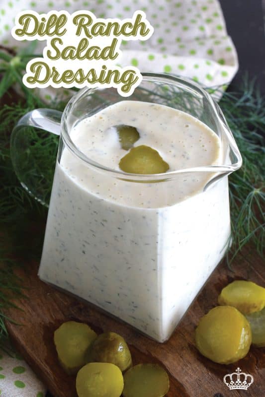 If you love a thick and flavourful salad dressing or dip with a strong dill influence, this Dill Ranch Salad Dressing is just the thing you need! Not only is this dressing easy to make, it’s delicious, and makes good use of ingredients you already have in your fridge and in your spice rack and too! #salad #dressing #sauce #dill #ranch