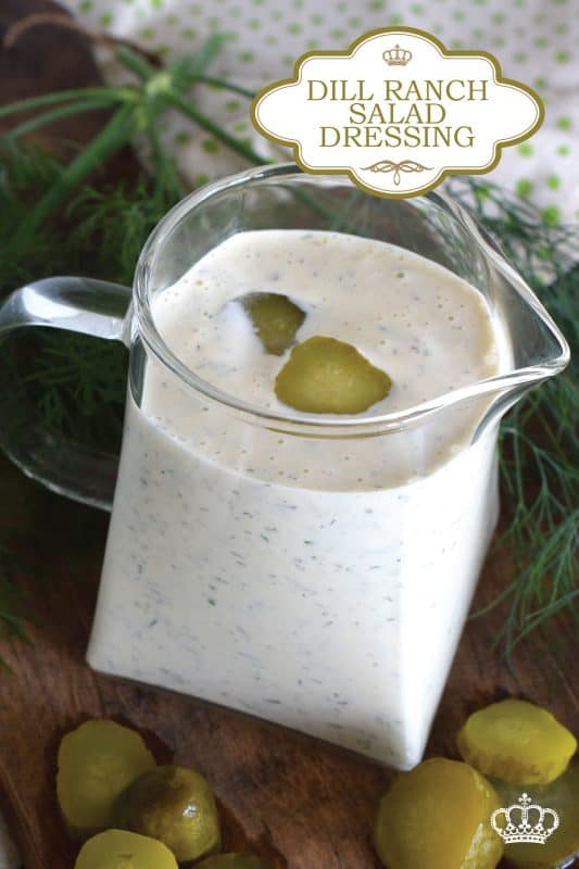 If you love a thick and flavourful salad dressing or dip with a strong dill influence, this Dill Ranch Salad Dressing is just the thing you need! Not only is this dressing easy to make, it’s delicious, and makes good use of ingredients you already have in your fridge and in your spice rack and too! #salad #dressing #sauce #dill #ranch