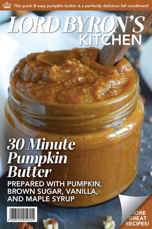 For the pumpkin spice lover, this 30 Minute Pumpkin Butter is prepared with both pumpkin puree and pumpkin spice seasoning. Sweetened with brown sugar and maple syrup, it's delicious spread generously on toast, stirred into coffee, ice cream, or yogurt, and it's wonderful on pancakes or waffles! #pumpkin #pumpkinspice #pumpkinbutter #30minute