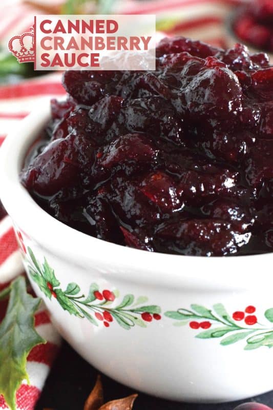 This water bath Canned Cranberry Sauce is pectin-free and prepared with either fresh or frozen cranberries, citrus zest and juice, and flavoured with cinnamon, cloves, star anise, and allspice. It's absolutely delicious and so easy to prepare. Say goodbye to store-bought cranberry sauce! #cranberry #cranberries #canning #sauce