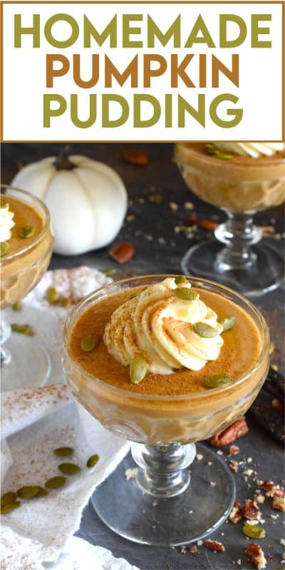 A simple dessert of homemade pudding is a classic and reminds me so much of growing up in the 80s! This Homemade Pumpkin Pudding comes together in just fifteen minutes. Spoon the cooked pudding mixture into your favourite serving vessels and chill until ready to enjoy! #pumpkin #pudding #homemade #pumpkinspice #pumpkinpuree
