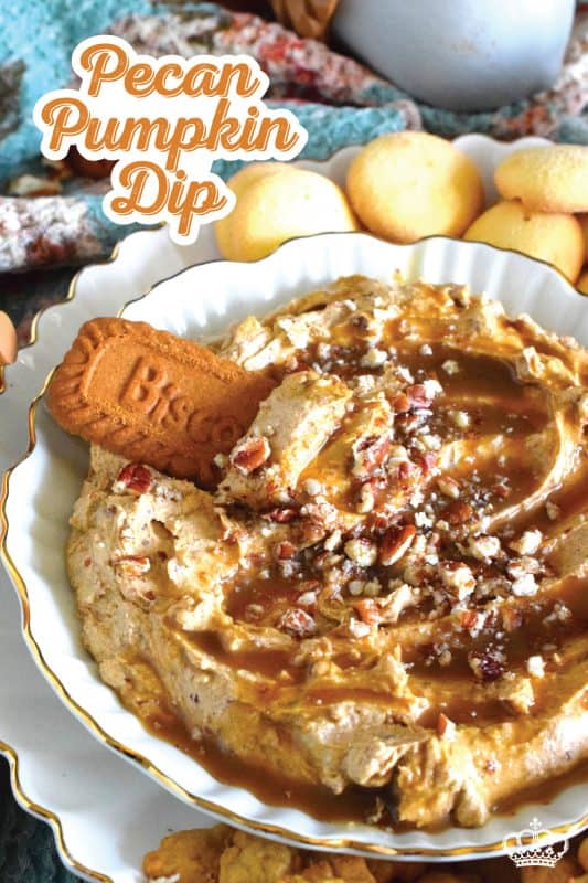 Used as a dip with apples or pretzels, smeared liberally on toasted bagels or freshly made waffles, or even as a frosting on your favourite spiced cake, this Pecan Pumpkin Dip will elevate them all! Made with pumpkin spice and pumpkin puree, there is certainly no shortage of pumpkin flavour here! #dip #pumpkin #pumpkinspice #creamcheese