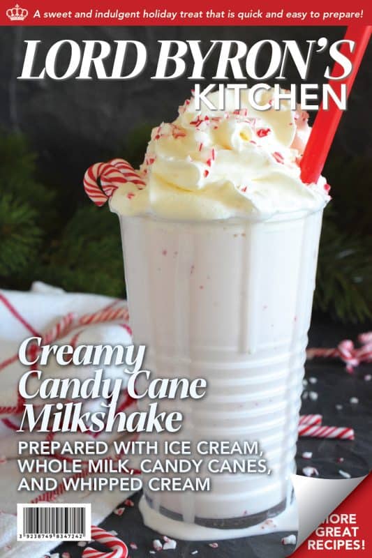 One doesn't often think about a cold beverage in the cooler months, but who could resist this Creamy Candy Cane Milkshake when it tastes so great and looks so good!? These are so easy to make! Top with whipped cream and crushed candy canes to add some festive flair! #milkshake #candycane #peppermint #christmas