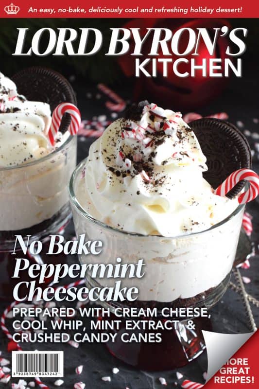 No-Bake Peppermint Cheesecake is a darlingly delectable treat fit for any occasion, but it just might be better suited for Christmas when candy canes are readily available and easy to source! If you’re hosting a dinner party this holiday season, this dessert can be prepared a day in advance, freeing up your valuable time! #peppermint #nobake #cheesecake #candycanes #oreos